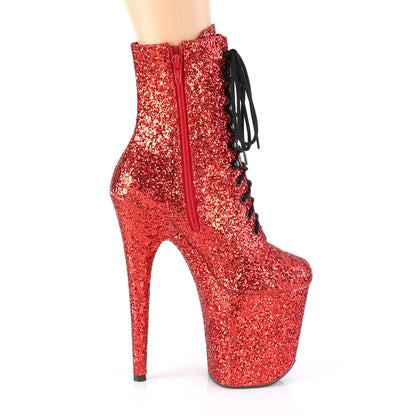 Pleaser Stivaletti da donna FLAMINGO-1020GWR Glittello rosso / glitter rosso