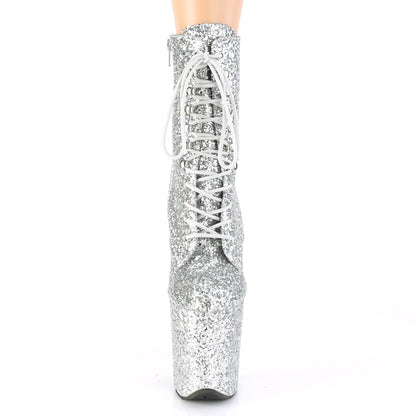 Pleaser Womens Ankle Boots FLAMINGO-1020GWR Slv Glitter/Slv Glitter