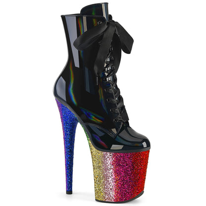 Pleaser   FLAMINGO-1020hg blk holo pat/Rainbow Scintillio