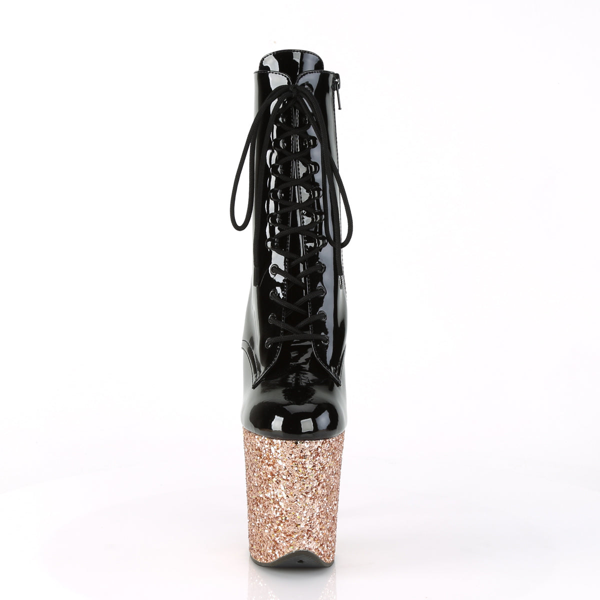 Pleaser Stivaletti da donna FLAMINGO-1020LG BLK PAT / GLOTTO GOLD GOLD