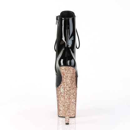 Pleaser Stivaletti da donna FLAMINGO-1020LG BLK PAT / GLOTTO GOLD GOLD