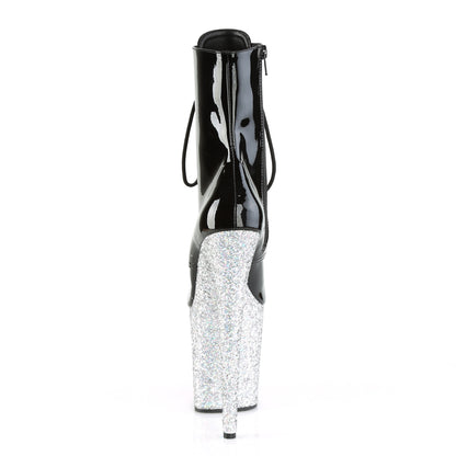 Pleaser Stivaletti da donna FLAMINGO-1020Lg BLK / SLVI multi glitter