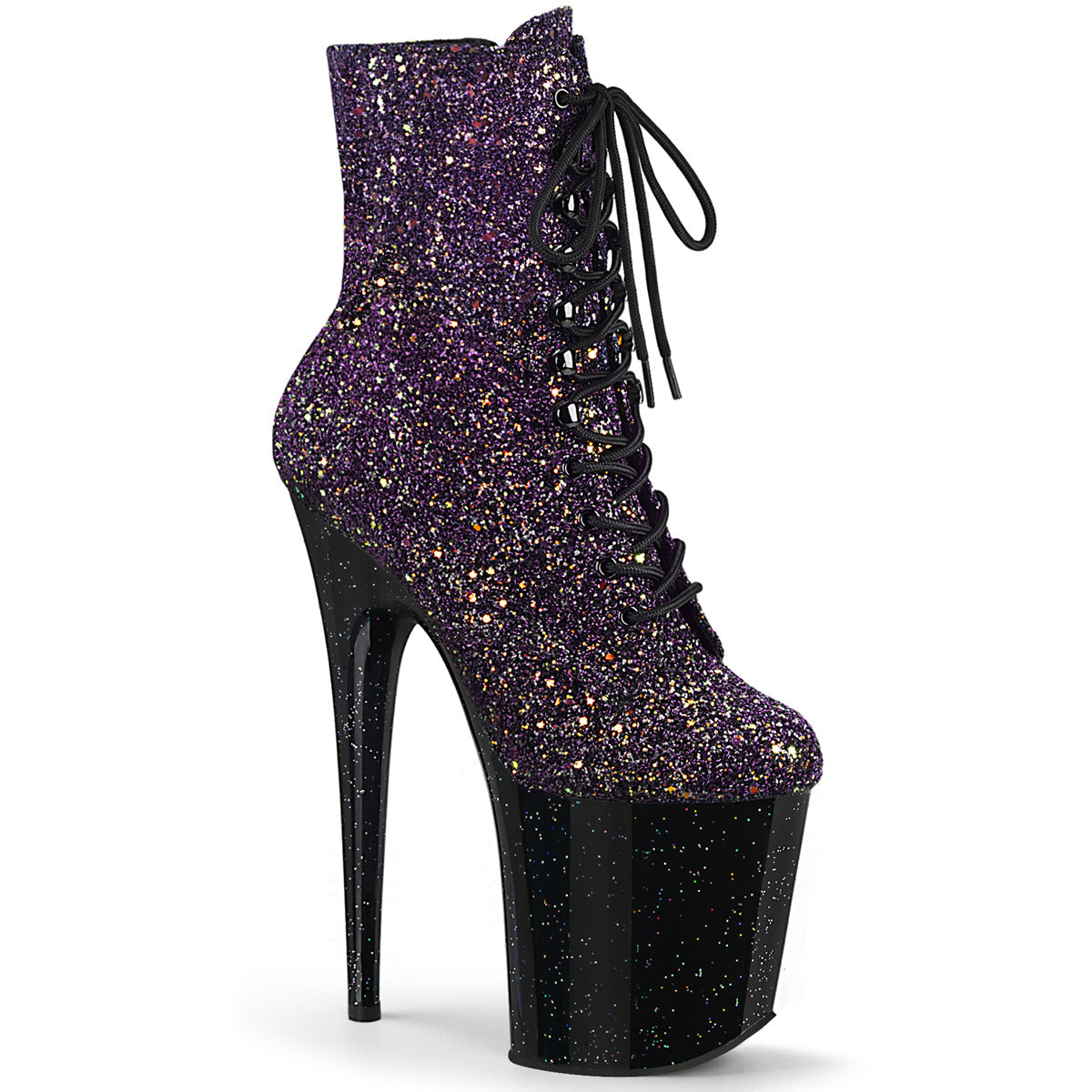 Pleaser Stivaletti da donna FLAMINGO-1020-10-20-20Di viola multi glitter / BLK
