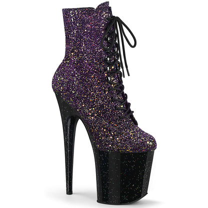 Pleaser Stivaletti da donna FLAMINGO-1020-10-20-20Di viola multi glitter / BLK