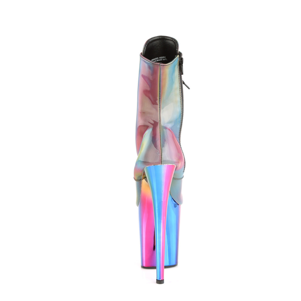 Pleaser Stivaletti da donna FLAMINGO-1020rc. Rainbow Riflettente /Rainbow Cromo