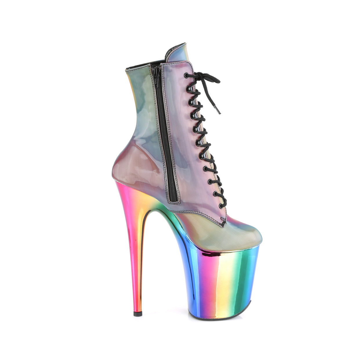 Pleaser Stivaletti da donna FLAMINGO-1020rc. Rainbow Riflettente /Rainbow Cromo