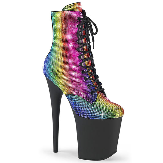 Pleaser  Ankle Boots FLAMINGO-1020RS Rainbow RS/Blk Matte