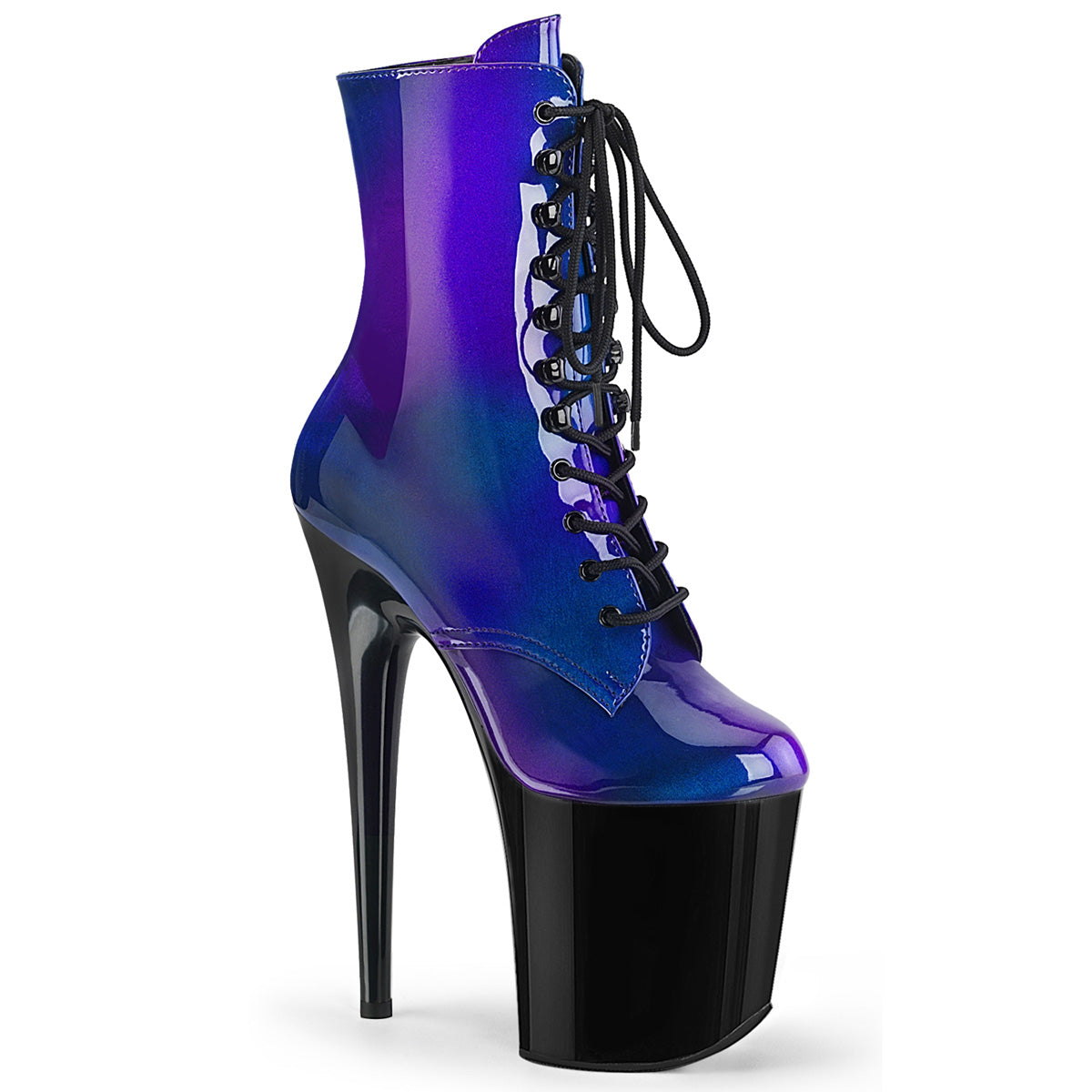 Pleaser Stivaletti da donna FLAMINGO-1020SHG Blue-Purple / Blk