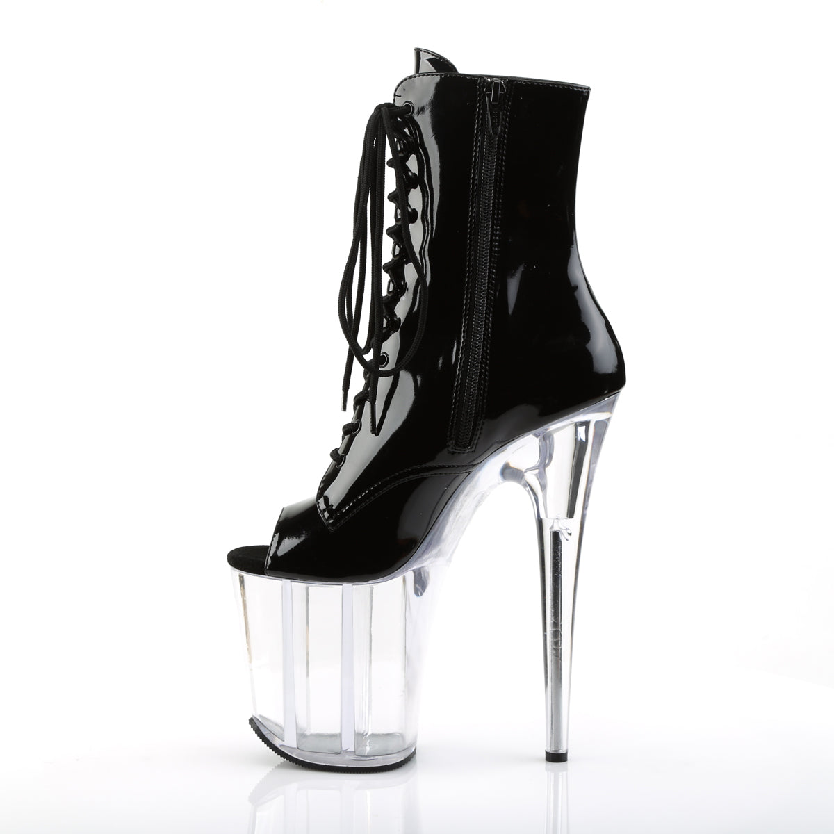 Pleaser Stivaletti da donna FLAMINGO-1021 BLK PAT / CLR