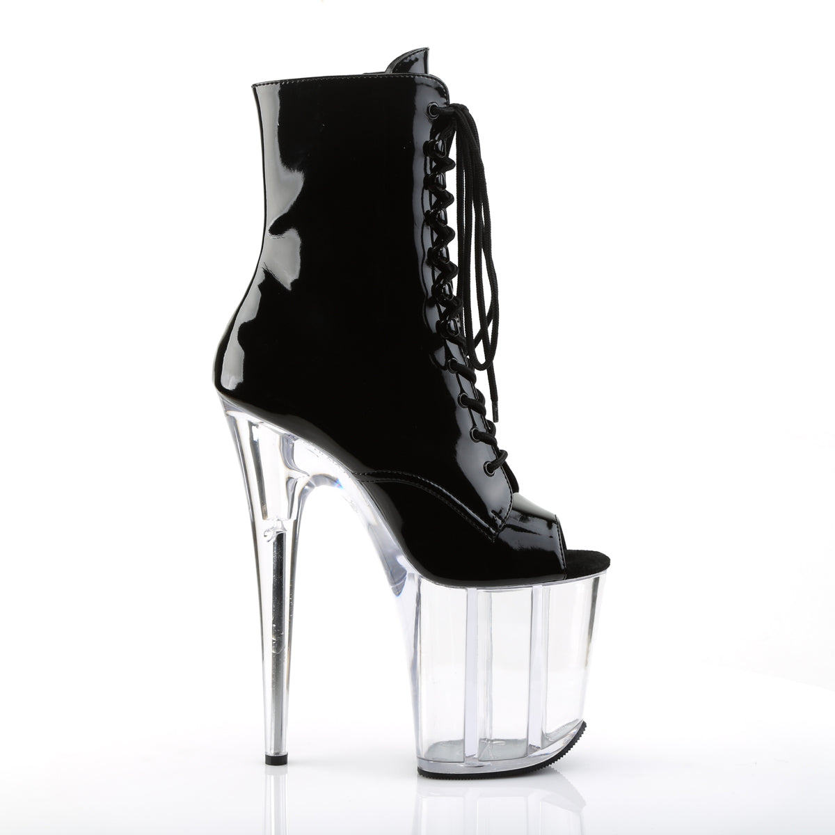 Pleaser Stivaletti da donna FLAMINGO-1021 BLK PAT / CLR
