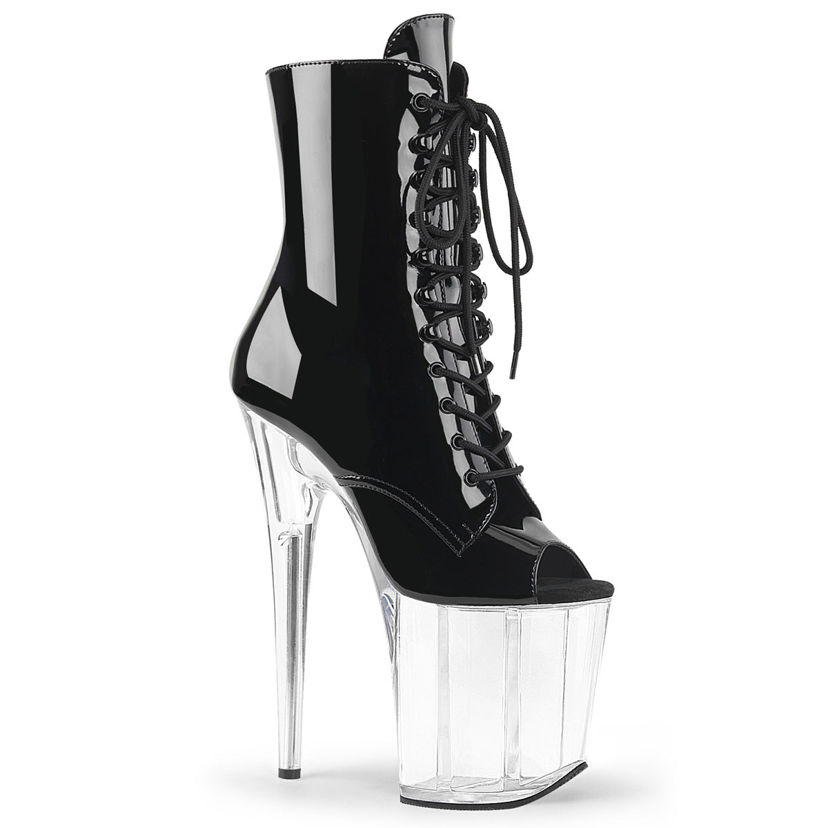 Pleaser Stivaletti da donna FLAMINGO-1021 BLK PAT / CLR