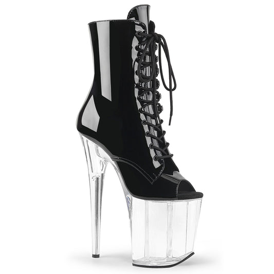 Pleaser Stivaletti da donna FLAMINGO-1021 BLK PAT / CLR