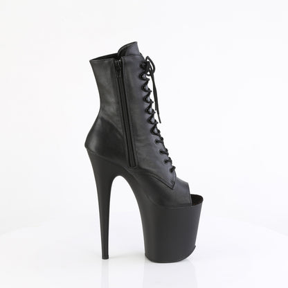 Pleaser Women's Platform Shoes FLAMINGO-1021 Blk Faux Leather/Blk Matte