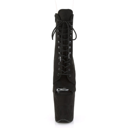 Pleaser Women's Platform Shoes FLAMINGO-1021FS Blk Faux Suede/Blk Faux Suede
