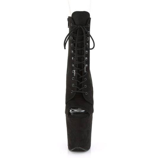 Pleaser Women's Platform Shoes FLAMINGO-1021FS Blk Faux Suede/Blk Faux Suede