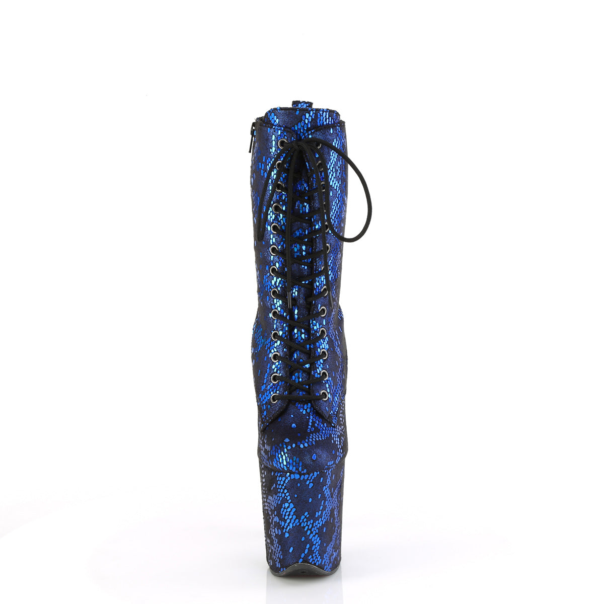 Pleaser   FLAMINGO-1040spf tessuto di stampa a serpente metallico blu/m