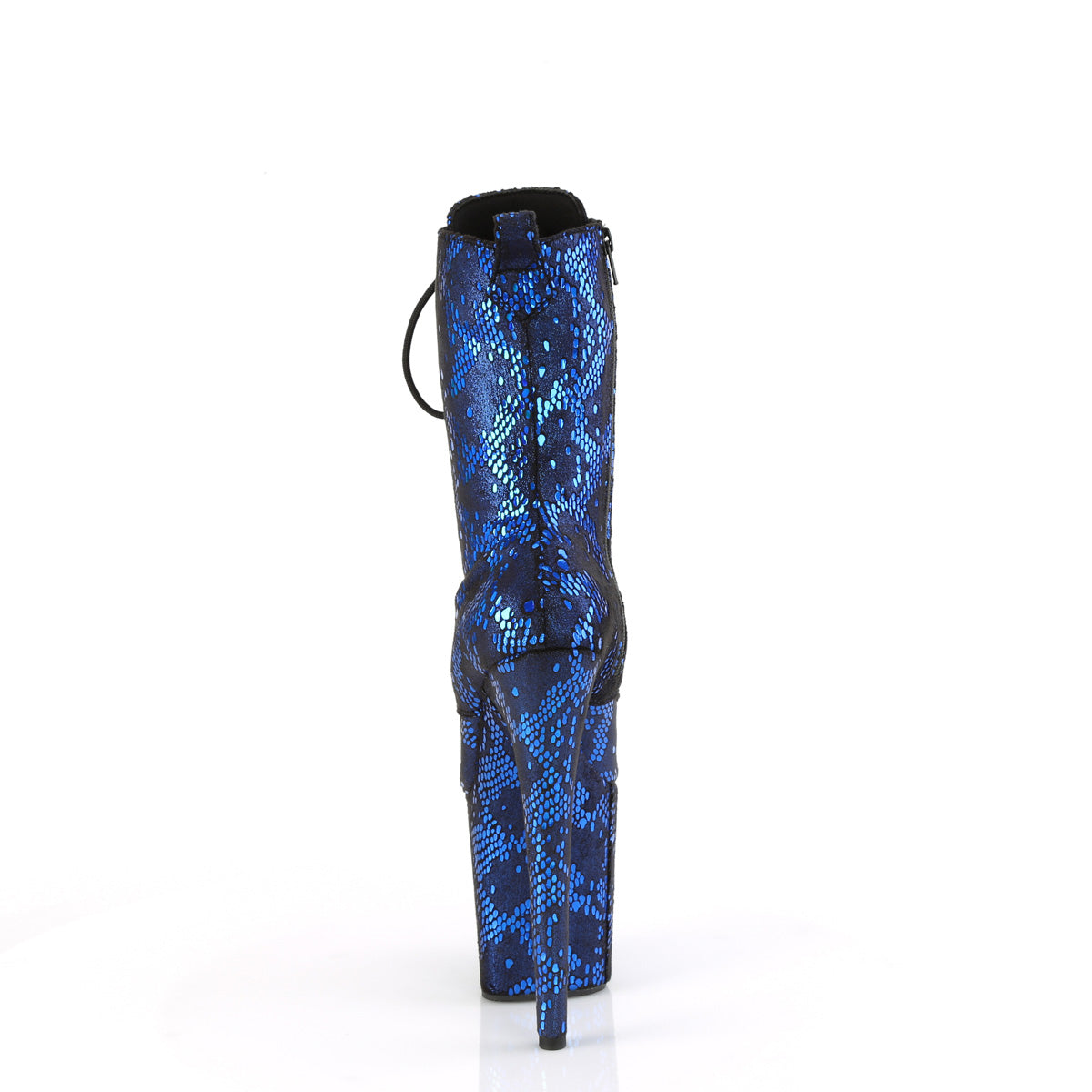 Pleaser   FLAMINGO-1040spf tessuto di stampa a serpente metallico blu/m