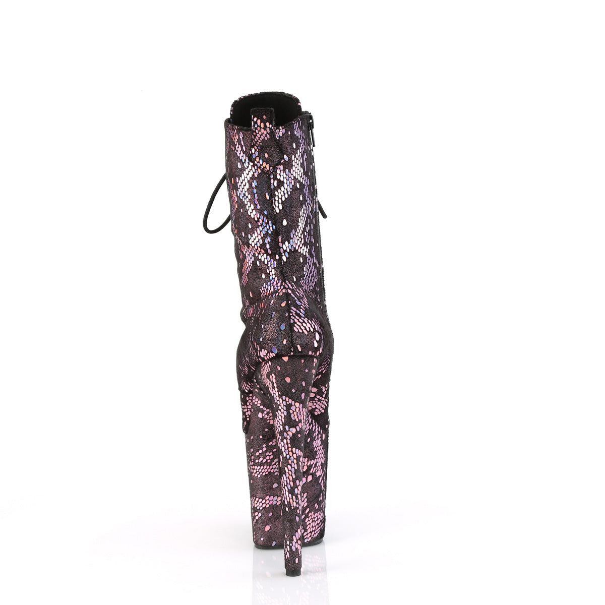 Pleaser   FLAMINGO-1040SPF B. Pink Metallic Holo Snake Print Fabric/M