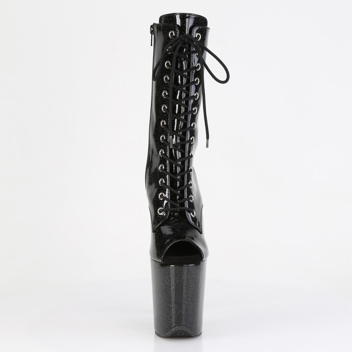 Pleaser Women's Platform Shoes FLAMINGO-1041GP Blk Glitter Pat/M