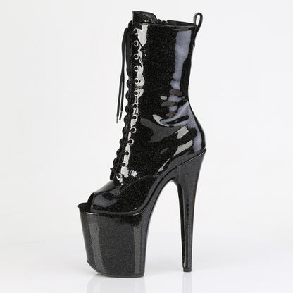 Pleaser Women's Platform Shoes FLAMINGO-1041GP Blk Glitter Pat/M