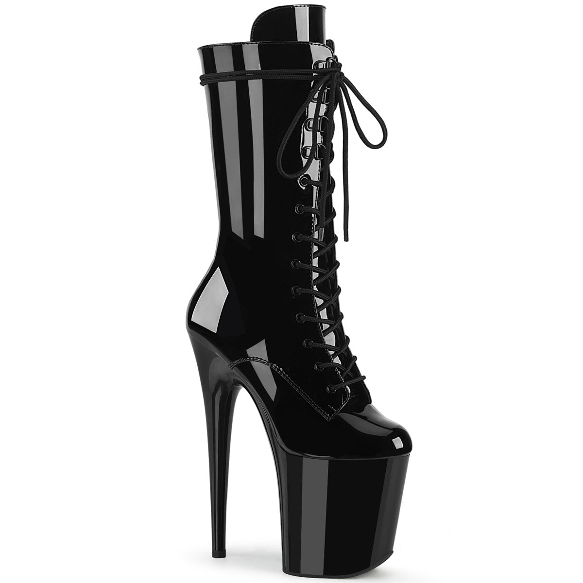 Pleaser Stivaletti da donna FLAMINGO-1050 BLK PAT / BLK