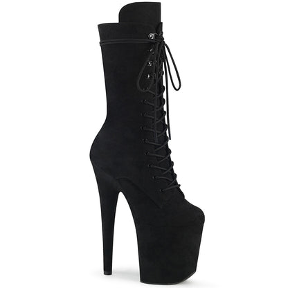 Pleaser Womens Ankle Boots FLAMINGO-1050FS Blk Faux Suede/Blk Faux Suede