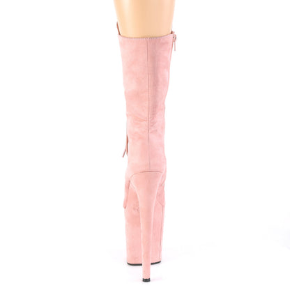 Pleaser Womens Ankle Boots FLAMINGO-1050FS B. Pink Faux Suede/B. Pink Faux Suede