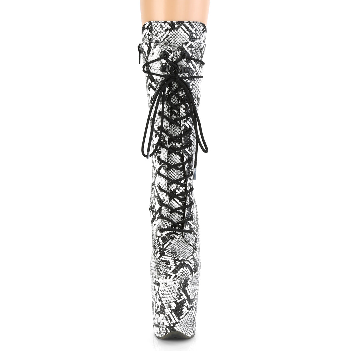 Pleaser Stivaletti da donna FLAMINGO-1050sp Blk-Wht Stampa serpente / Blk-Wht Stampa serpente