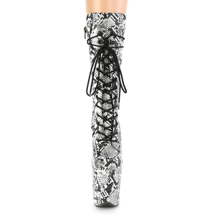 Pleaser Stivaletti da donna FLAMINGO-1050sp Blk-Wht Stampa serpente / Blk-Wht Stampa serpente