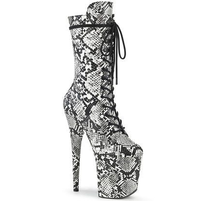 Pleaser Stivaletti da donna FLAMINGO-1050sp Blk-Wht Stampa serpente / Blk-Wht Stampa serpente