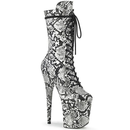 Pleaser Stivaletti da donna FLAMINGO-1050sp Blk-Wht Stampa serpente / Blk-Wht Stampa serpente