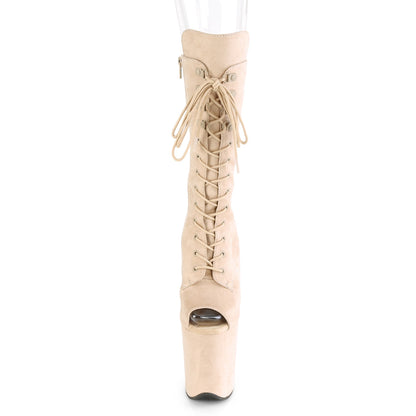 Pleaser Womens Ankle Boots FLAMINGO-1051FS Beige Faux Suede/Beige Faux Suede