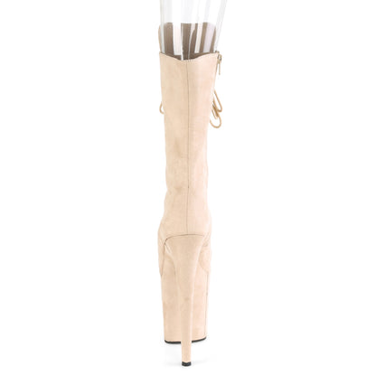 Pleaser Womens Ankle Boots FLAMINGO-1051FS Beige Faux Suede/Beige Faux Suede