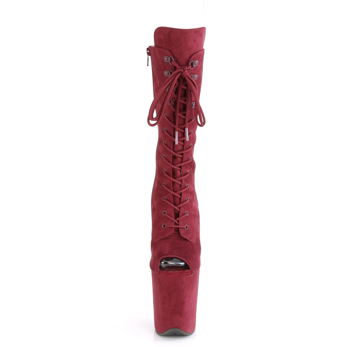 Pleaser Stivaletti da donna FLAMINGO-1051FS Burgundy Faux Suede / Borgogna in finta pelle scamosciata