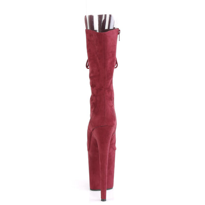 Pleaser Stivaletti da donna FLAMINGO-1051FS Burgundy Faux Suede / Borgogna in finta pelle scamosciata