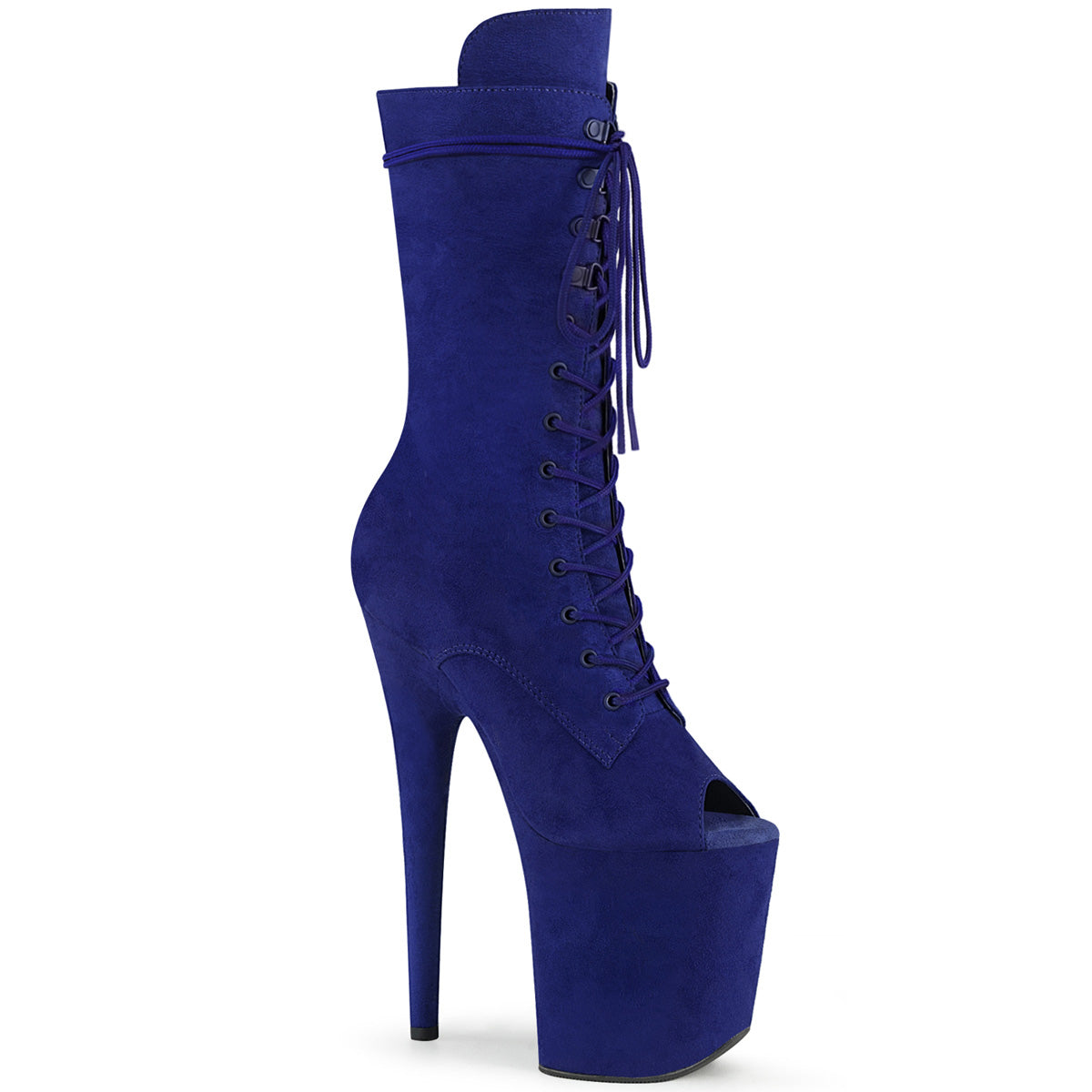Pleaser Womens Ankle Boots FLAMINGO-1051FS Royal Blue Faux Suede/Royal Blue Faux Suede