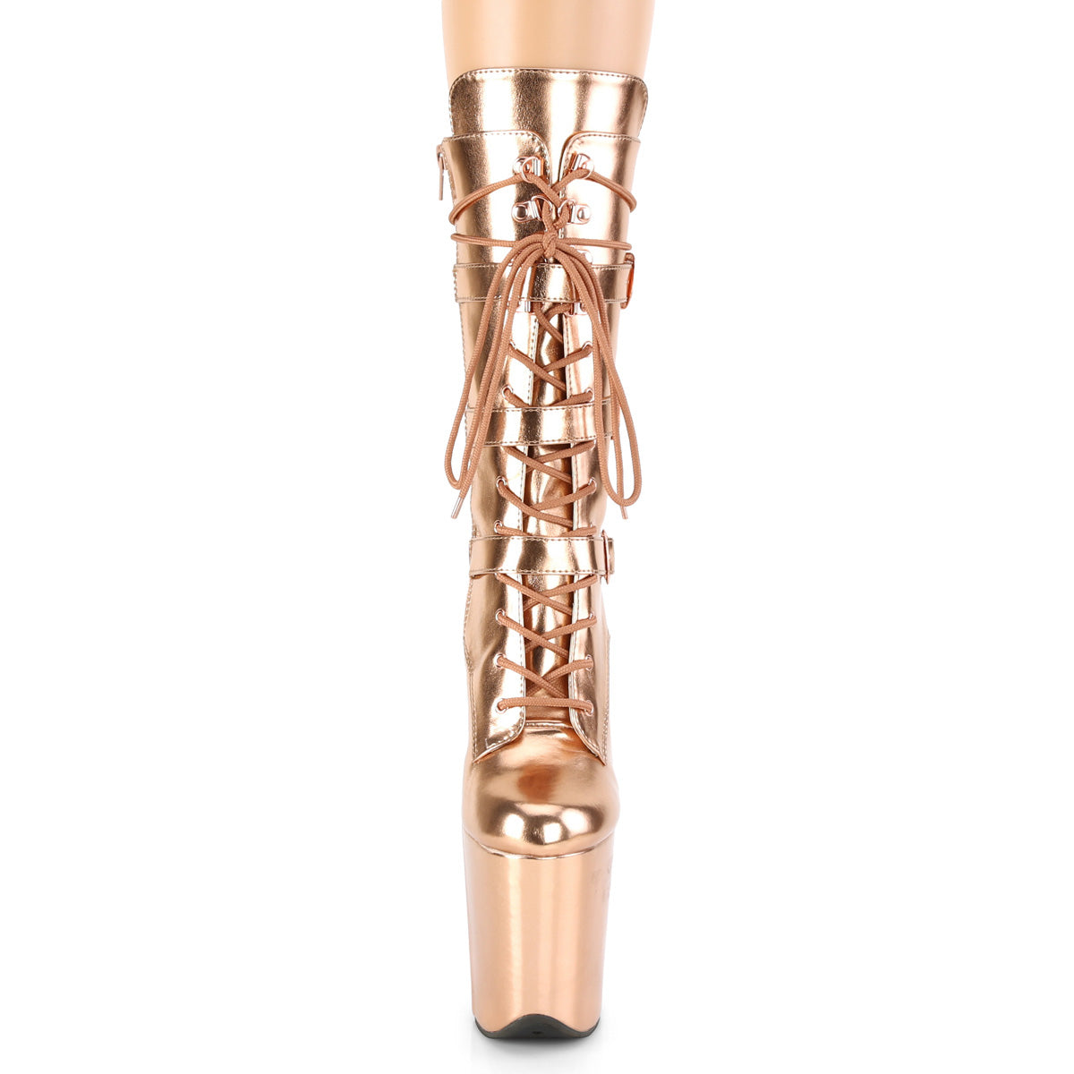 Pleaser Stivaletti da donna FLAMINGO-1053 in oro rosa metallico PU / rosa oro metallico PU