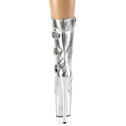 Pleaser Womens Ankle Boots FLAMINGO-1053 Slv Metallic Pu/Slv Metallic Pu