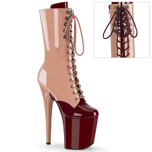 Pleaser   FLAMINGO-1054DC Blush-Burgundy Pat/Blush Burgundy