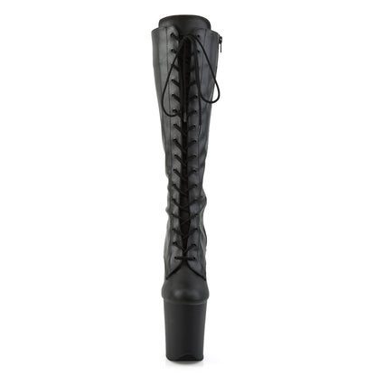 Pleaser Stivali da donna FLAMINGO-2023 BLK STR FAUX PELLE / BLK MATTE