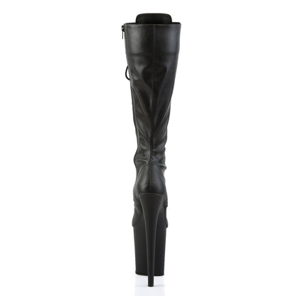 Pleaser Stivali da donna FLAMINGO-2023 BLK STR FAUX PELLE / BLK MATTE