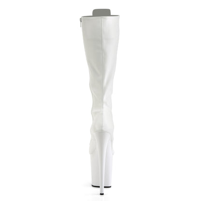 Pleaser Womens Boots FLAMINGO-2023 Wht Str Faux Leather/Wht