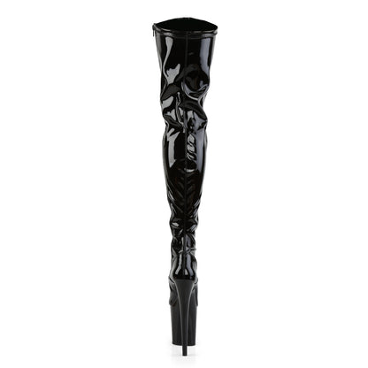 Pleaser Womens Boots FLAMINGO-3000 Blk Str Pat/Blk