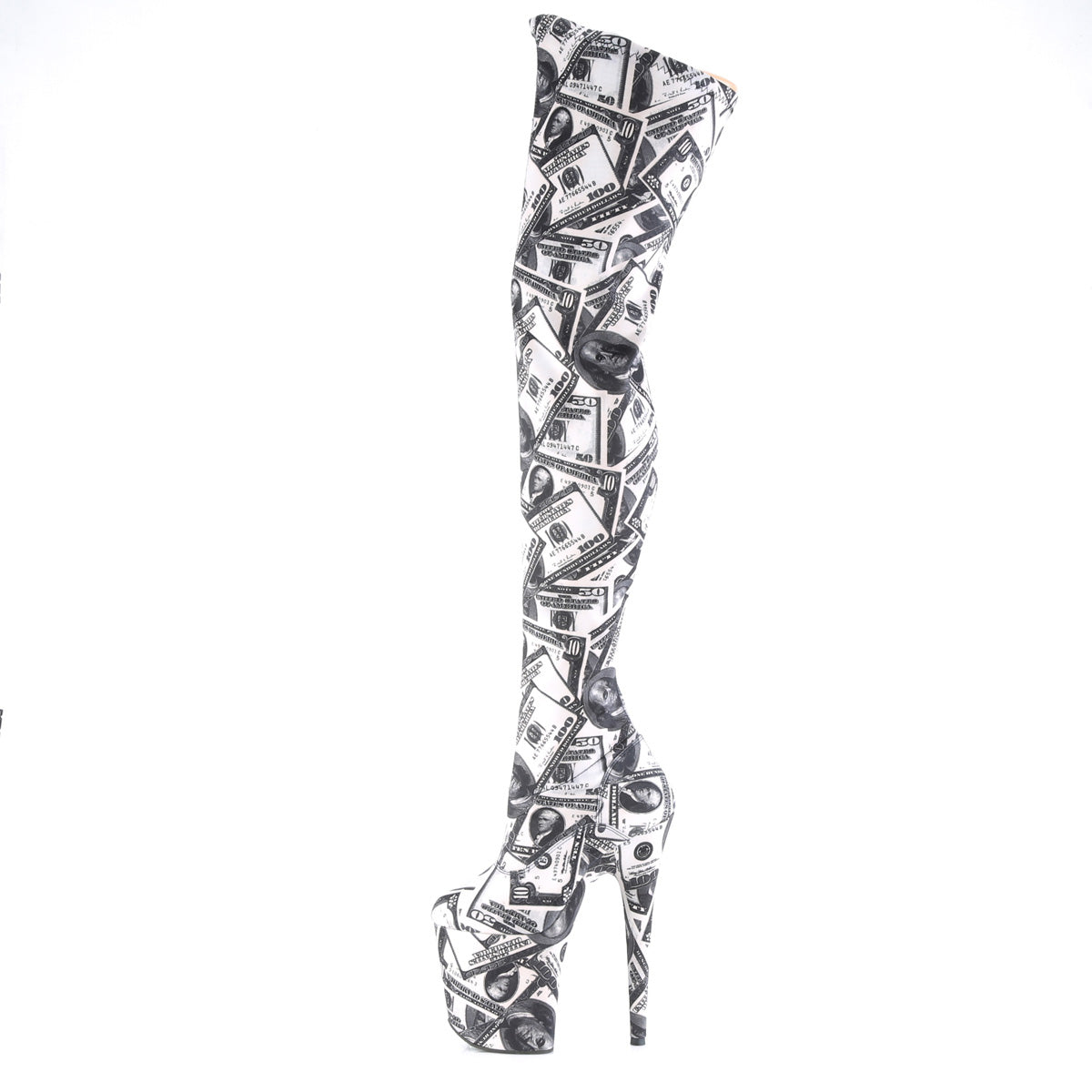 Pleaser Stivali da donna FLAMINGO-3000dp wht-blk str. Tessuto / tessuto WHT-BLK