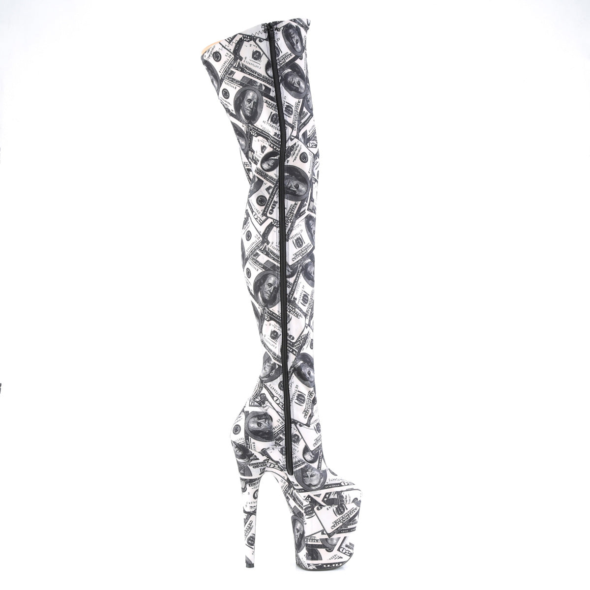 Pleaser Stivali da donna FLAMINGO-3000dp wht-blk str. Tessuto / tessuto WHT-BLK