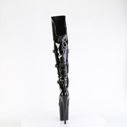Pleaser   FLAMINGO-3018 Blk Str. Pat/Blk