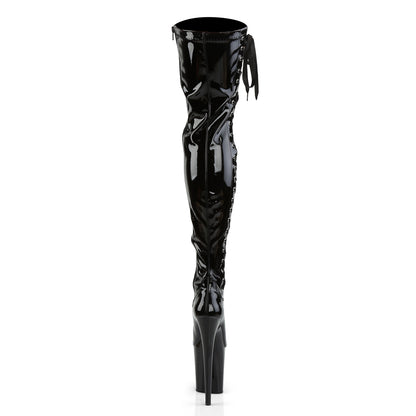 Pleaser Women's Platform Shoes FLAMINGO-3050 Blk Str Pat/Blk