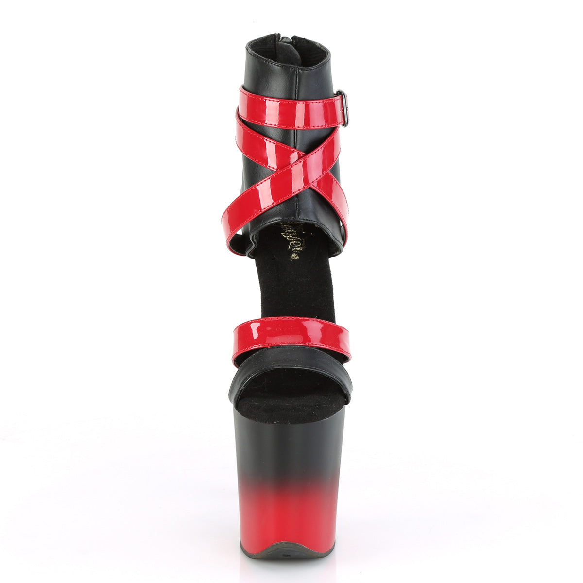 Pleaser Sandali da donna FLAMINGO-800-15 BLK Faux Pelle-Red Pat / Blk-Red Matte