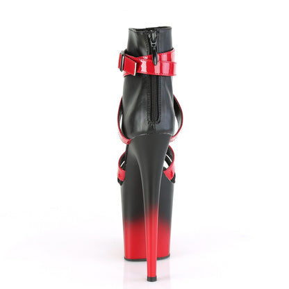 Pleaser Sandali da donna FLAMINGO-800-15 BLK Faux Pelle-Red Pat / Blk-Red Matte
