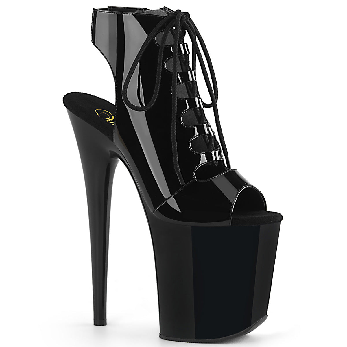 Pleaser Womens Sandals FLAMINGO-800-20 Blk Pat/Blk
